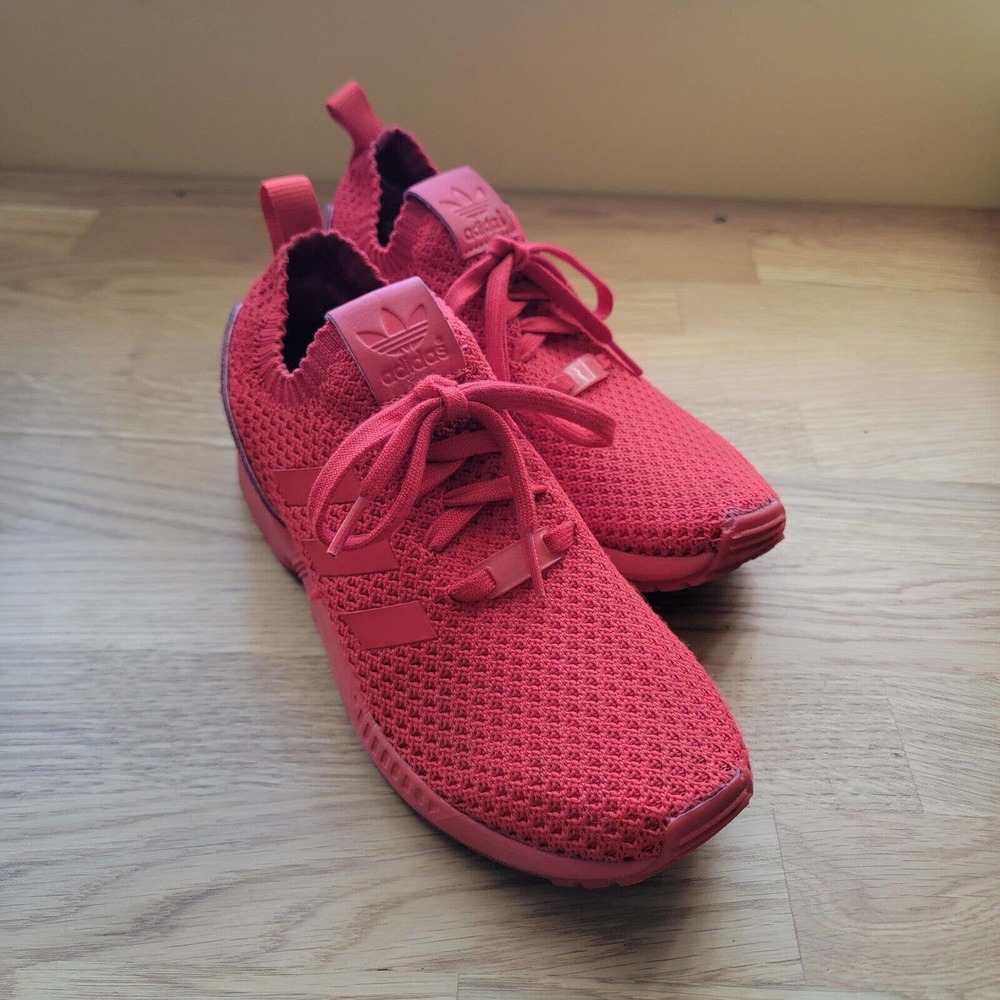 Adidas ZX Flux Primeknit S81974 Unisex Kids Red Running Shoes Size 6.5Y HS4219